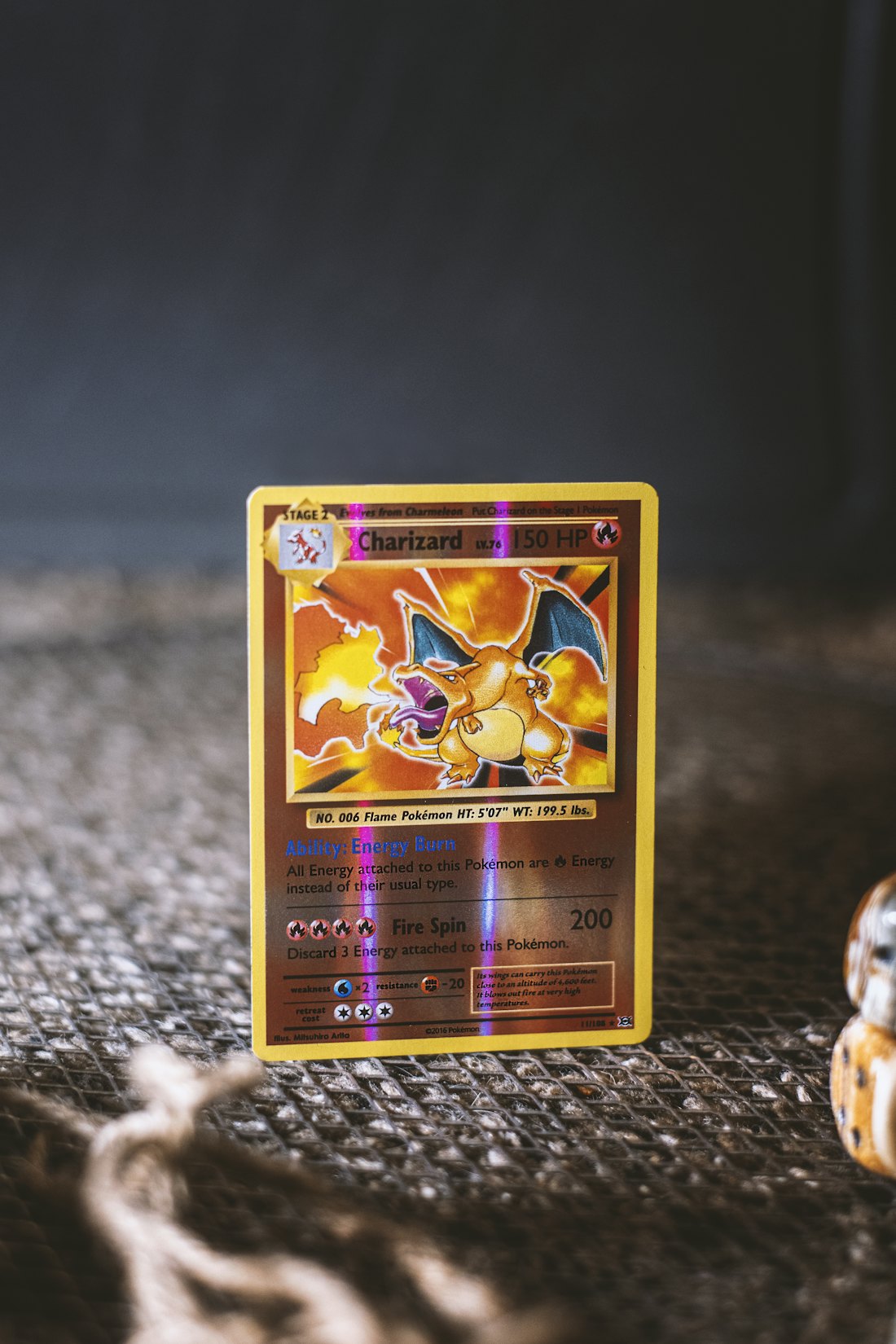 A single card displayed upright